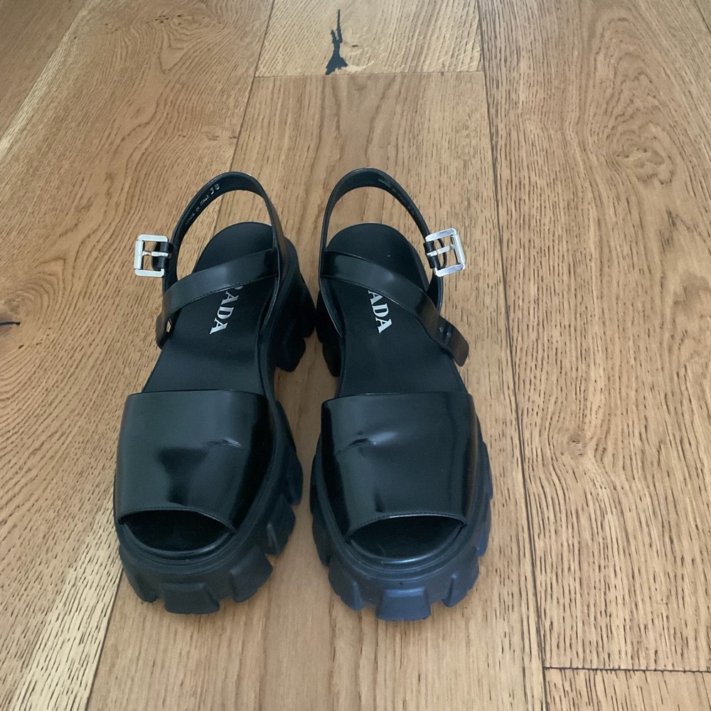 Prada Black Chunky Sandals